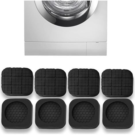 Stoßdämpfende Matte – Quadratisch, Antivibrationspads für Waschmaschine und Trockner, verhindert Verrutschen und Rütteln, Bodenschutz (8er-Pack) (1/5)