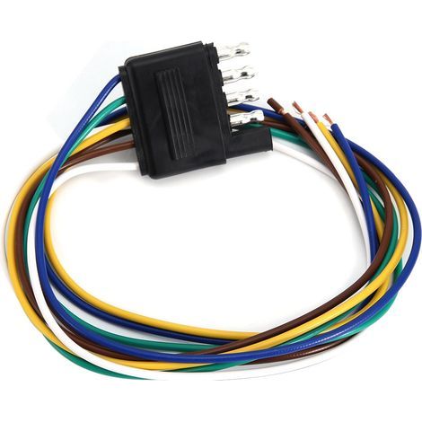 Connecteur plat 5 broches, prolongateur de faisceau de remorque 5 voies, prise mâle 25 pouces (1/5)