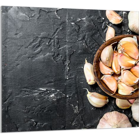 PANNELLO IN VETRO PER CUCINA 65x60 Aglio (1/5)