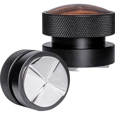 Niveleur de café Toivize 58,35mm Acier Inoxydable Aluminium Bois de Noyer Base 4 Pentes Auto-adaptatif pour Expresso (1/5)