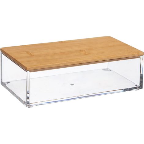 Contenitore da cucina rettangolare coperchio in bamboo 16x9,6x h5,1 cm (1/3)