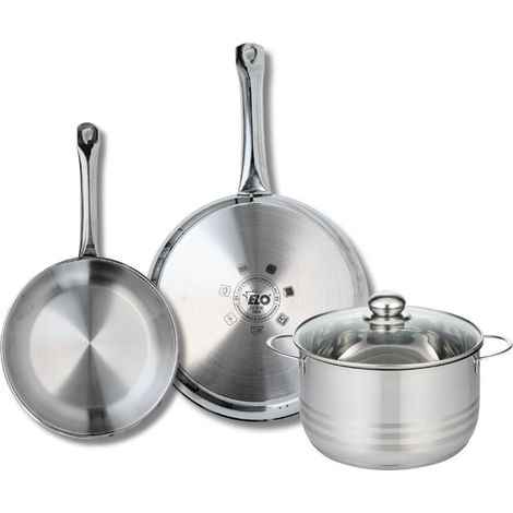 Ensemble de 2 Poêles de cuisson 24 et 28 cm et 1 faitout 20 cm Elo Profi Brillant (1/5)