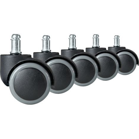 Ruote gommate per sedie da ufficio, 5 pz (1/2)