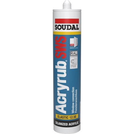 Masilla acrílica Acryrub SWS 300ml SOUDAL (por 15)