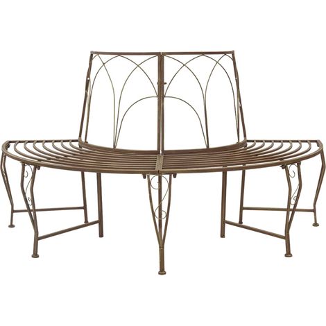 Baumbank 4-Sitzanzahl 160 x 80 x 89 cm Stahl Antikbraun vidaXL