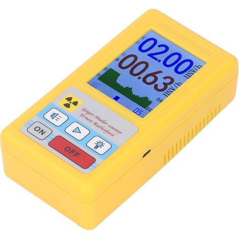 Detector de radiación nuclear tipo contador Geiger, dosímetro de radiación con pantalla LCD, monitor portátil de radiación de rayos X, detección de aguas residuales nucleares (amarillo) (1/5)