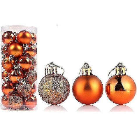 24er-Pack zarte, wiederverwendbare, hochglänzende Weihnachtskugeln als Christbaumschmuck oder Anhänger für Zuhause-4cm-Antique Bronze (1/3)