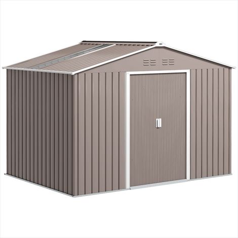 Abri de jardin 5,4 m² acier galvanisé avec kit de fondation (1/5)
