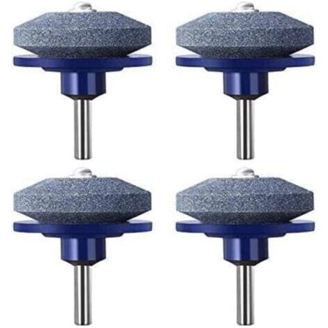 4 Pack Lawnmower Blade Sharpener, Universal Rotary Lawn Mower Sharpener Blade Wheel Stone for Almost All Power Drill Hand Drill (1/5)