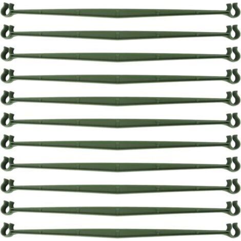 Bras de tuteur pour cage à tomates, 50 pièces, connexion treillis extensible, 30 cm, avec 2 boucles pour cage à tomates, sécurise les piquets pour plantes de 11 mm de diamètre (1/5)