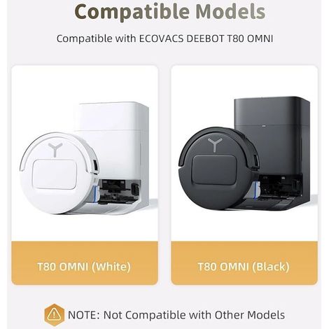 Ersatzteile für den ECOVACS DEEBOT T80 OMNI Saugroboter: 1 Hauptbürste, 4 Filter, 4 Seitenbürsten, 2 Walzen, 4 Staubbeutel (1/5)