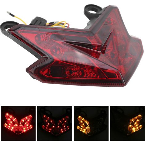 LED-Rücklicht für Motorräder, integriert in den Kotflügel für KAWASAKI Z800/ZX6R 2013-2015, inklusive Blinker, rote Tönung, kompatibel mit KCWDZ800, Hochleistungsbeleuchtung. (1/5)