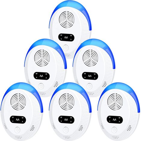 Repellente per topi, repellente per parassiti ad ultrasuoni per interni, controllo dei parassiti, casa, cucina, ufficio, magazzino, repellente per parassiti per hotel, confezione da 6 (1/5)