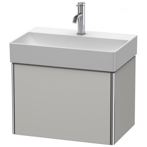 Duravit XSquare Meuble sous-lavabo Compact à accrocher au mur 58,4x39,0 cm, 1 tiroir, pour lavabo DuraSquare 235660, Couleur (avant/corps): Gris béton Gris mat - XS406700707