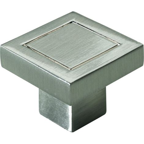 Hettich Möbelknopf Zinkdruckguss Edelstahl-Optik 24,0 x 24,0 mm - 1 Stück Schubladengriffe