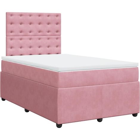 Boxspringbett mit Matratze Rosa 120x190 cm Samt vidaXL (1/5)