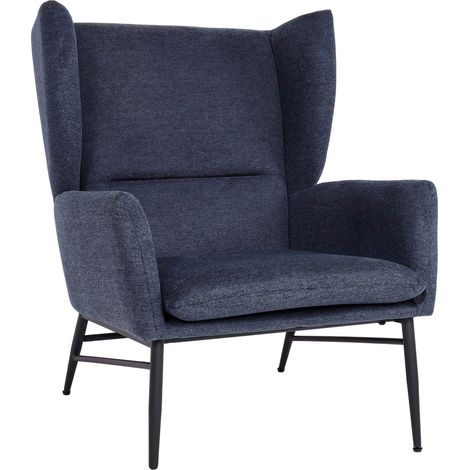 Poltrona relax elegante HHG-256 Lounge tessuto, blu (1/5)