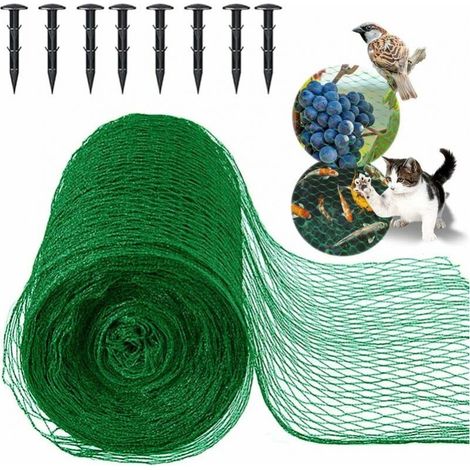 Poultry Netting, Green Garden Netting 4 x 15 m, Bird Netting to Protect Fruit Trees, Vegetables, Flowers, Crops, Peas and Beans, Fine Mesh 15 x 15 mm (1/5)