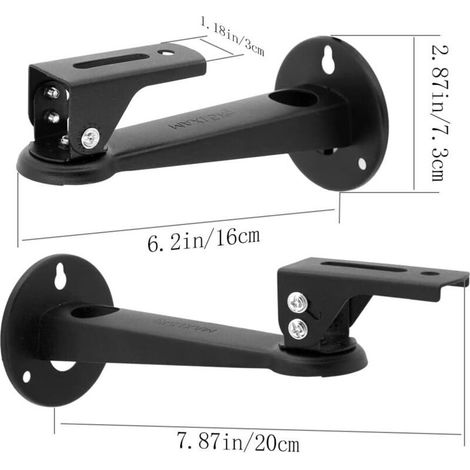 Mini Support Vidéoprojecteur Mural, 20cm Acier Carbone - 360° Réglable Support de Plafond Videoprojecteur avec des Vis M4 pour Caméra/ Projecteur/ Webcam, Noir (1/3)
