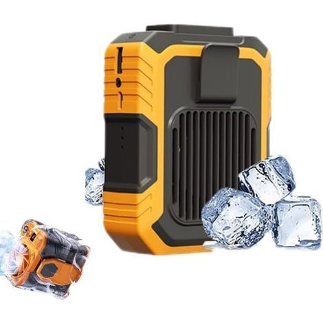 Climatiseur Portable Rechargeable avec Lampe LED, Ventilateur de Ceinture pour Chantier(Orange) (1/5)