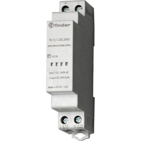 Finder 78.12.1.230.2400 Alimentatore per guida DIN 24 V/DC 0.63 A 12 W Contenuto 1 pz.