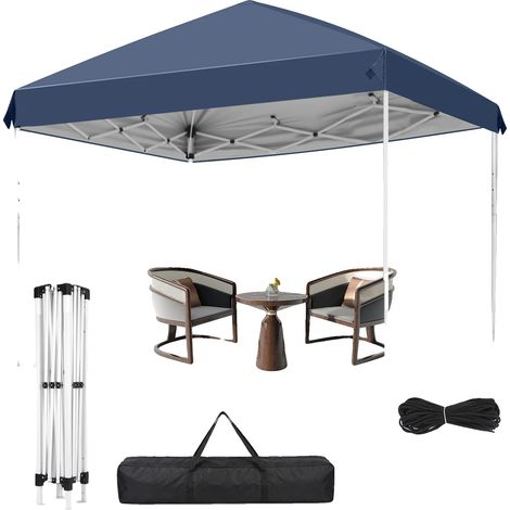 Auvent de jardin, imperméable, hauteur réglable, 2x2M Bleu(fe) (1/2)