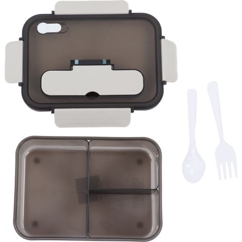 Große Bento-Box (1500 ml) mit 3 Fächern für Mittagessen, Schule, Büro und Zuhause, Weiß