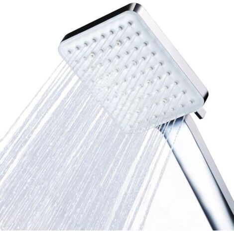 Pommeau de Douche, Pommeau Douche Haute Pression Carré Pomme de Douche Puissante de Remplacement Réglable Universelle, 6 Modes, Chromés (1/5)