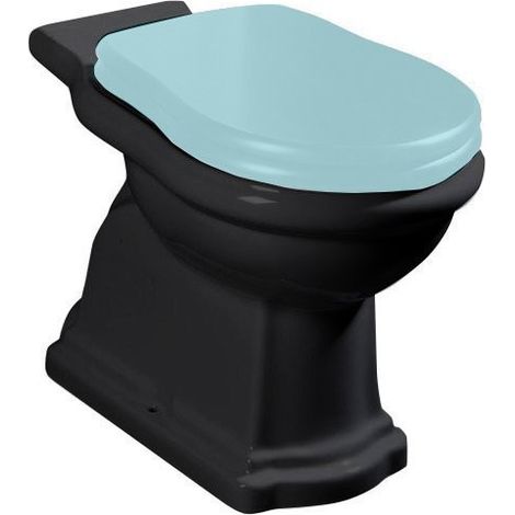 RETRO WC Pan 38,5x72cm, siphon en S, noir mat (1/4)
