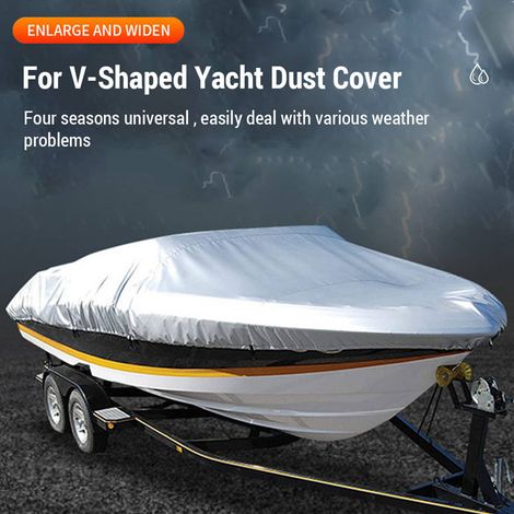 Couverture de bateau 11-22 pieds en forme de V pour Yacht, protection contre la poussière et la pluie, protection solaire, coque en taffetas 190T, tissu Oxford Anti-vieillissement (1/5)