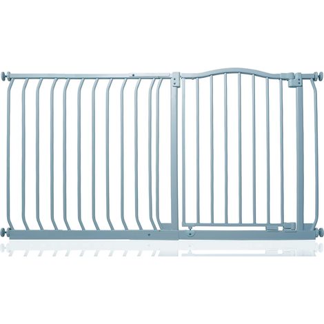 Safetots Curved Top Safety Gate, 134cm - 143cm, Matt Grey, Pressure Fit Stair Gate