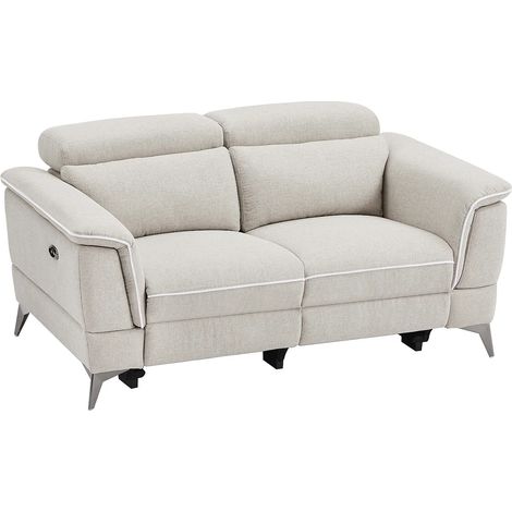 Divano relax elettrico 2 posti in Tessuto Beige - MACARI (1/5)