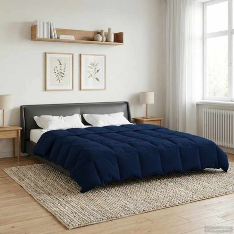 Sommerdecke Gepolstert Dunkelblau 220 x 240 cm Mikrofaser