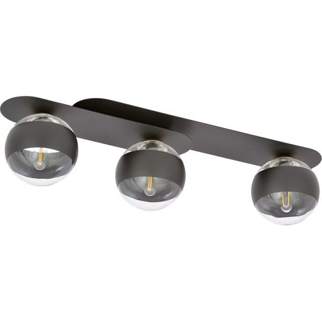 Emibig plafonnier PLAZA métal noir verre 3xE14 70cm (1/5)
