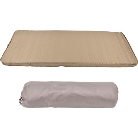 Matelas gonflable épais réutilisable, coussin de couchage autogonflant pour camping extérieur et véhicule, kaki (1/5)