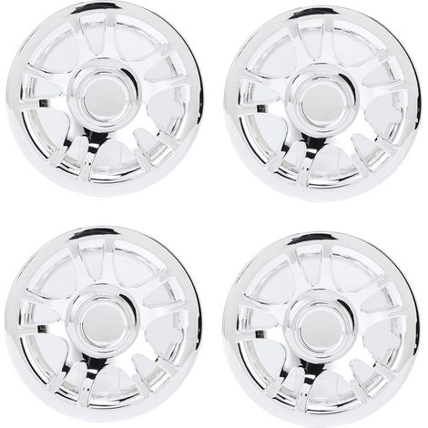 4 Pcs 8 Pouces Cart Hub, 8in Wheel Covers Hub Chrome Plaqué Wheel Covers Rim Protector ABS Chrome Placage Wheel Covers Hubcaps for Cart