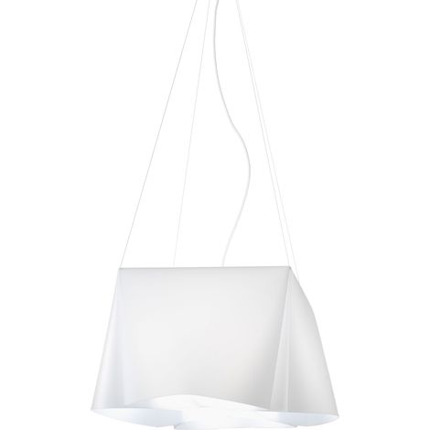 Lampadario Moderno Wanda Polilux ® Bianco E Metallo Cromo 3 Luci E27 (1/2)