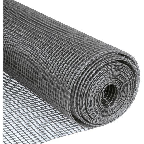 Rete in plastica 10x10mm 1x5M Grigio