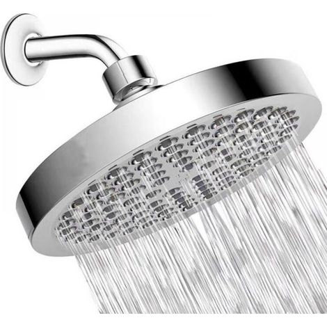 15 cm Duschkopf – runder Hochdruck-Duschkopf aus Edelstahl 304 für komfortables Duschen mit niedrigem Wasserdruck – Wand- oder Deckenmontage (Chrom)