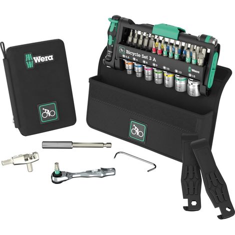 Set de puntas/vasos Bicycle Set 3 A 38 piezas. BZT PH/TORX®/Ranura/Hexagonal WERA