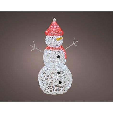 Leuchtender Schneemann 90 cm mit LED