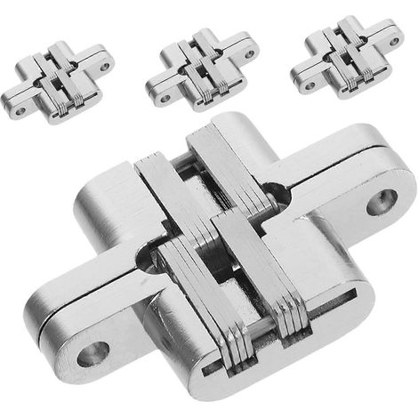 VILLCASE Lot de 4 petites charnières invisibles en alliage de zinc pour portes à charnières croisées dissimulées (1/5)