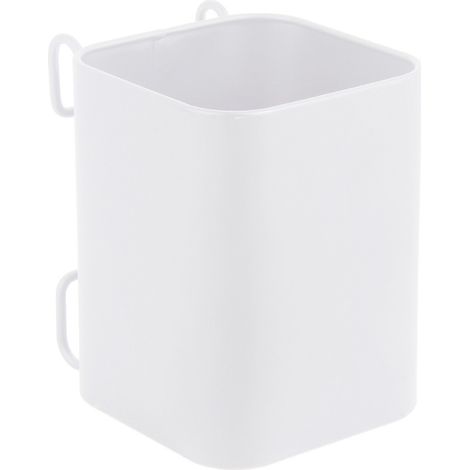 Panier de rangement pour rambarde - 130 mm x 100 mm x 100 mm - Blanc mat - Acier thermolaqué - Rangement de cuisine (1/2)