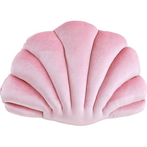 Coussin coquillage, coussin de sol multifonctionnel, coussin décoratif pour canapé et lit, résistant à l'usure, rose (1/5)