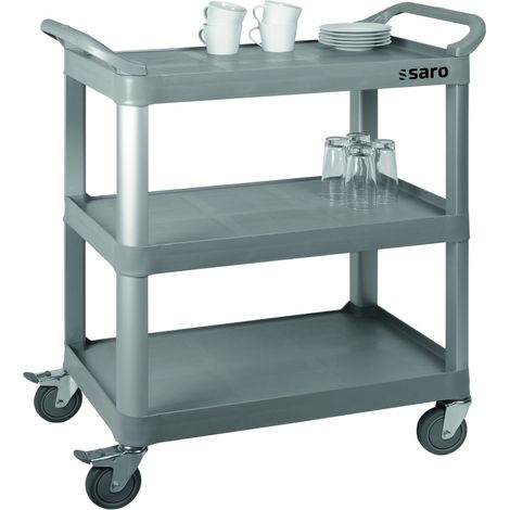 Chariot service - Plastique - 3 niveaux - 100kg - 845x430x950mm - ZENJA - Saro
