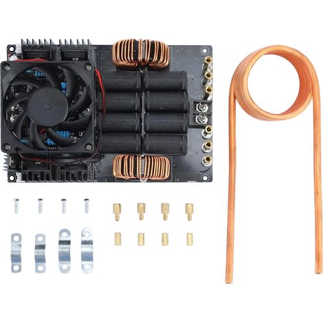 Module alimentation chauffage par induction ZVS 1000W 50A 12-40V pour traitement thermique pièces DIY, plateau PCB cuivre, ventilo, kit 1 module 1 bobine 4 vis 8 entretoises (1/4)