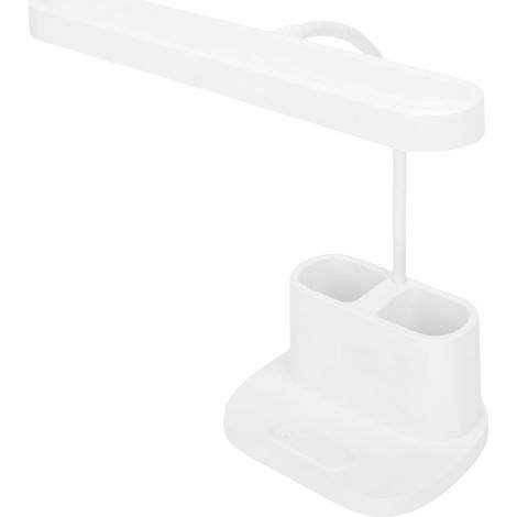 Lampe de bureau LED à intensité variable, 3 couleurs, commande tactile, col de cygne flexible, rechargeable USB, avec porte-stylo et support pour téléphone. (1/5)