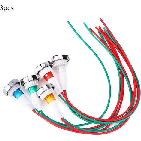15 voyants LED 10 mm CC 12 V, indication de mise sous tension, témoin lumineux (1/5)