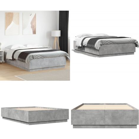 Giroletto Grigio Cemento 120x200 cm in Legno Multistrato - Letto in legno - Materasso per letto