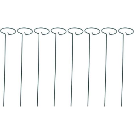 Lot de 8 supports pour plantes, anneaux de support pour fleurs, bâtonnets de support en métal, outils de jardinage (1/5)
